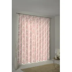 Vorhang ADAM "Wave", bunt (rot, natur, rosa), B:145cm H:175cm, Jacquard, Baumwolle (Bio-Baumwolle), Leinen, Gardinen, nachhaltig aus Bio-Baumwolle