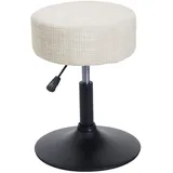 Proregal Hocker Höhenverstellbar und Drehbar Stoff 37 x 45-57 x 37 cm Weiß