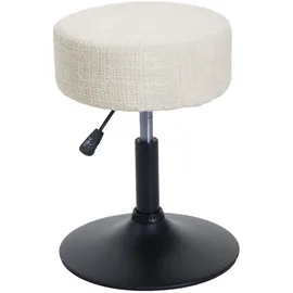 Proregal Hocker Höhenverstellbar und Drehbar Stoff 37 x 45-57 x 37 cm Weiß