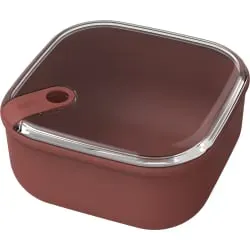 Rotho ELA Frischhaltedose 0,43 Liter, quadratisch 1057002104 , Farbe: iron red