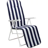 BEST Freizeitmöbel Chiemsee Relaxliege 58 x 75 x 108 cm weiß/Dessin 0268 inkl. Auflage klappbar