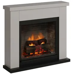 TAGU Premium Frode Kamin beige mit Elektro Insert der neuesten Generation, 3D Flame, Knistersound
