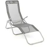 VCM Gartenliege 160 x 48 x 100 cm Grau