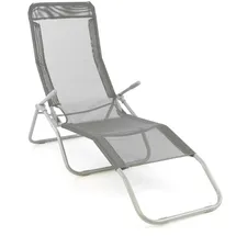 VCM Gartenliege 160 x 48 x 100 cm Grau