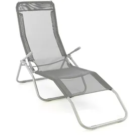 VCM Gartenliege 160 x 48 x 100 cm Grau