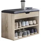 Wohnling Schuhbank 60 x 40 x 30 cm dunkelbraun Eiche Sonoma / dunkelbraun