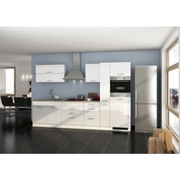Held Held Möbel Küchenzeile Mailand 320 cm weiß Hochglanz-Weiß Matt mit E-Geräten