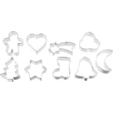 Zenker Ausstecher in Silber - Ausstecher-set Weihnachten 9-teilig Plätchenausstecher Ausstechform
