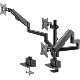 My Wall myWall Vollbeweglicher Tischhalter für 3 Flachbildschirme (Esstisch, 30", Monitor Halterung, Schwarz