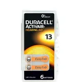 30 Duracell Activair Typ 13 / DA 13 Zink-Luft Hörgerätebatterien im 6er Blister