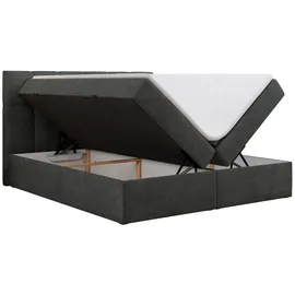 MKS Meble Boxspringbett 160x200 mit Doppelbettkasten - Matratze H3, Topper T25