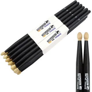 Keepdrum 5BB Black Hickory Drumsticks Schwarz 12 Paar