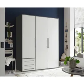 Stella Trading Kleiderschrank Lyss Graphit, weiß B/H/T: ca. 155x194x58 cm - Graphit, weiß