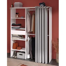 Parisot Kleiderschrank Bari 143 x 182 x 48 cm Weiß/Grau