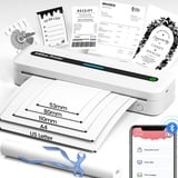 Omezizy Mobiler Drucker A4, M832 Thermodrucker Bluetooth für Unterwegs, 300DPI Monochromer Tragbarer Drucker unterstützt 5 Druckformate, Reisedrucker für Handy und Laptop - Weiß