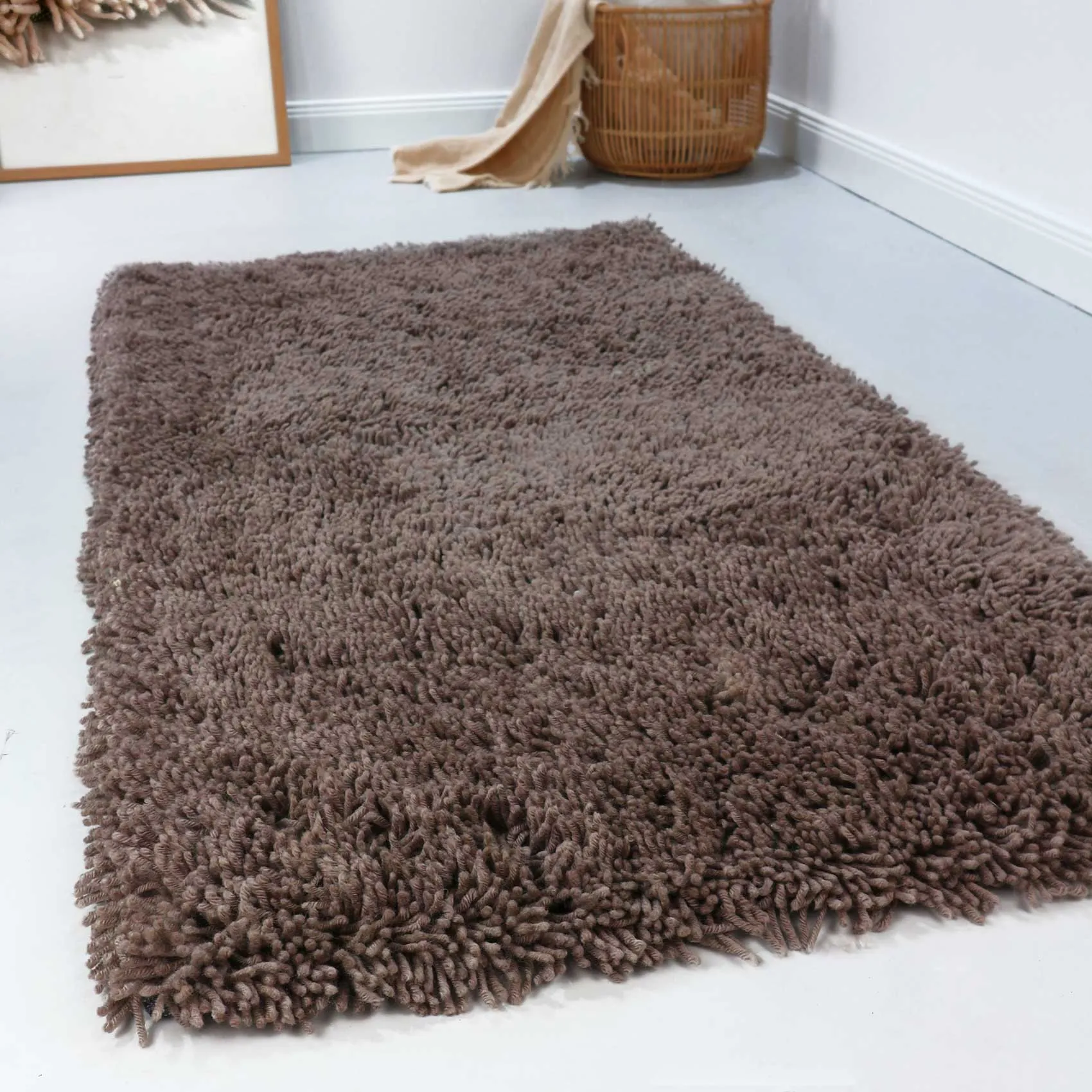 Esprit Wollteppich »Seattle Shag«, rechteckig, 5 mm Höhe, modern, flauschig aus Schurwolle, pflegeleicht, Wohn-, Schlafzimmer ESPRIT taupe B: 170 cm   1 St.