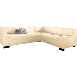 DOMO collection Ecksofa »Norma, moderne Armlehnen, zeitlos und elegant, L-Form«, wahlweise mit Bettfunktion beige