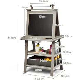 Costway 3 in 1 Kinder Staffelei Kindertafel doppelseitig Whiteboard Kreidetafel Zeichenpapier