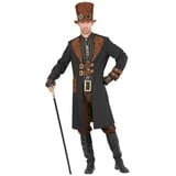 Widdmann Kostüm Steampunk Adliger, Viktorianisches Steampunk-Outfit für Herren schwarz M