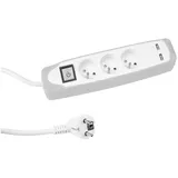 Perel Steckdosenleiste 1,5 m Grau/Weiß 3 St.