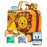 Kinderkoffer zum Draufsitzen als Handgepäck & Kindertrolley Ersatz - Kinderkoffer zum Sitzen für Jungen & Mädchen - Kinder Reisekoffer für Kindergepäck mit Rollen