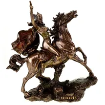 Veronese Design Veronese Figur Walküre auf Pferd mit Speer 28 cm bronziert Schildjungfer Odin