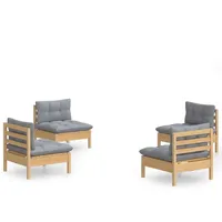 vidaXL Garten-Lounge-Set 4-tlg. grau