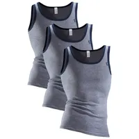 CLIPPER Exclusive Unterhemd »Tanktop für Herren« 3 Stk. modische Optik: Jeans meliert, tolle Baumwoll-Qualität Clipper Exclusive marine