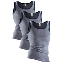 CLIPPER Exclusive Unterhemd »Tanktop für Herren« 3 Stk. modische Optik: Jeans meliert, tolle Baumwoll-Qualität Clipper Exclusive marine