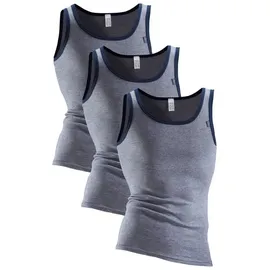 CLIPPER Exclusive Unterhemd »Tanktop für Herren« 3 Stk. modische Optik: Jeans meliert, tolle Baumwoll-Qualität Clipper Exclusive marine