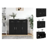 vidaXL Sideboard Schwarz 91x28x75 cm Holzwerkstoff