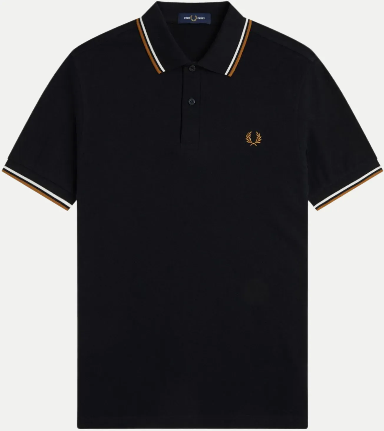 Poloshirt mit Doppelstreifen Schwarz XL