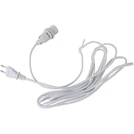 Star Trading Lampenfassung E14 mit Stecker, weiß, Textilkabel 350cm