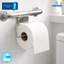 tecuro 1000 WC-Toilettenpapierhalter für Stütz- und Haltegriffe, Behindertengerecht, Edelstahl poliert - für Bad und Wc