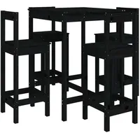 vidaXL Gartenbar-Set 5-tlg. Schwarz