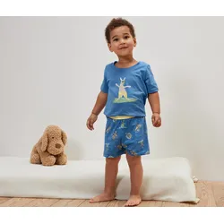 Tchibo - Kinder-Shorty-Pyjama - Herren - Gr. 110/116 - beige/print