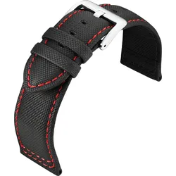 Eulit Kunststoff Regatta 20mm" E56232620092" - schwarz - rote Naht