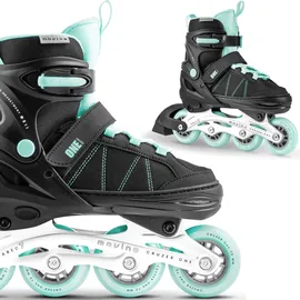 Movino Cruzer One Inliner Kinder Größenverstellbar - Inline Skates Rollschuhe für Mädchen und Jungen - ABEC-7 Lager - 82A PU-Rollen - Alu-Schiene - Größe L (38-41)
