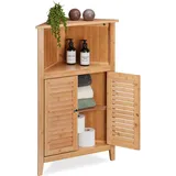 Relaxdays Eckschrank Bambus, HxBxT: 92 cm,