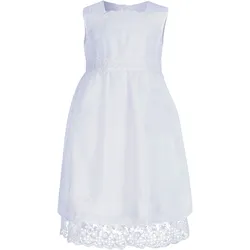 Taufkleid HAPPY GIRLS, Mädchen, Gr. 104, N-Gr, weiß, Web, Spitze, Obermaterial: 40% Baumwolle, 30% Polyamid, 30% Polyester, festlich, lang, eckiger Ausschnitt, ohne Ärmel, Kleider