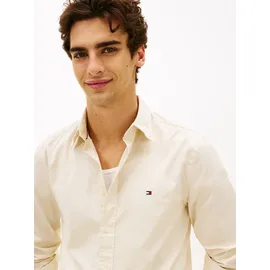 Tommy Hilfiger Businesshemd TOMMY HILFIGER "FLEX POPLIN SOLID", Herren, Gr. L, N-Gr, muslin, Popeline, Obermaterial: 100% Baumwolle, regular fit hüftlang, Ärmel mit Ärmelschlitz 1-Knopf-Manschette, Hemden, unifarben, klassisch, regular fit, Baumwolle, Button-down-Kragen