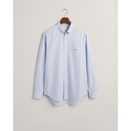 GANT Langarmhemd »Regular Fit Popeline Hemd leicht strapazierfähig pflegeleicht«, mit Label Stickerei auf der Brusttasche, blau