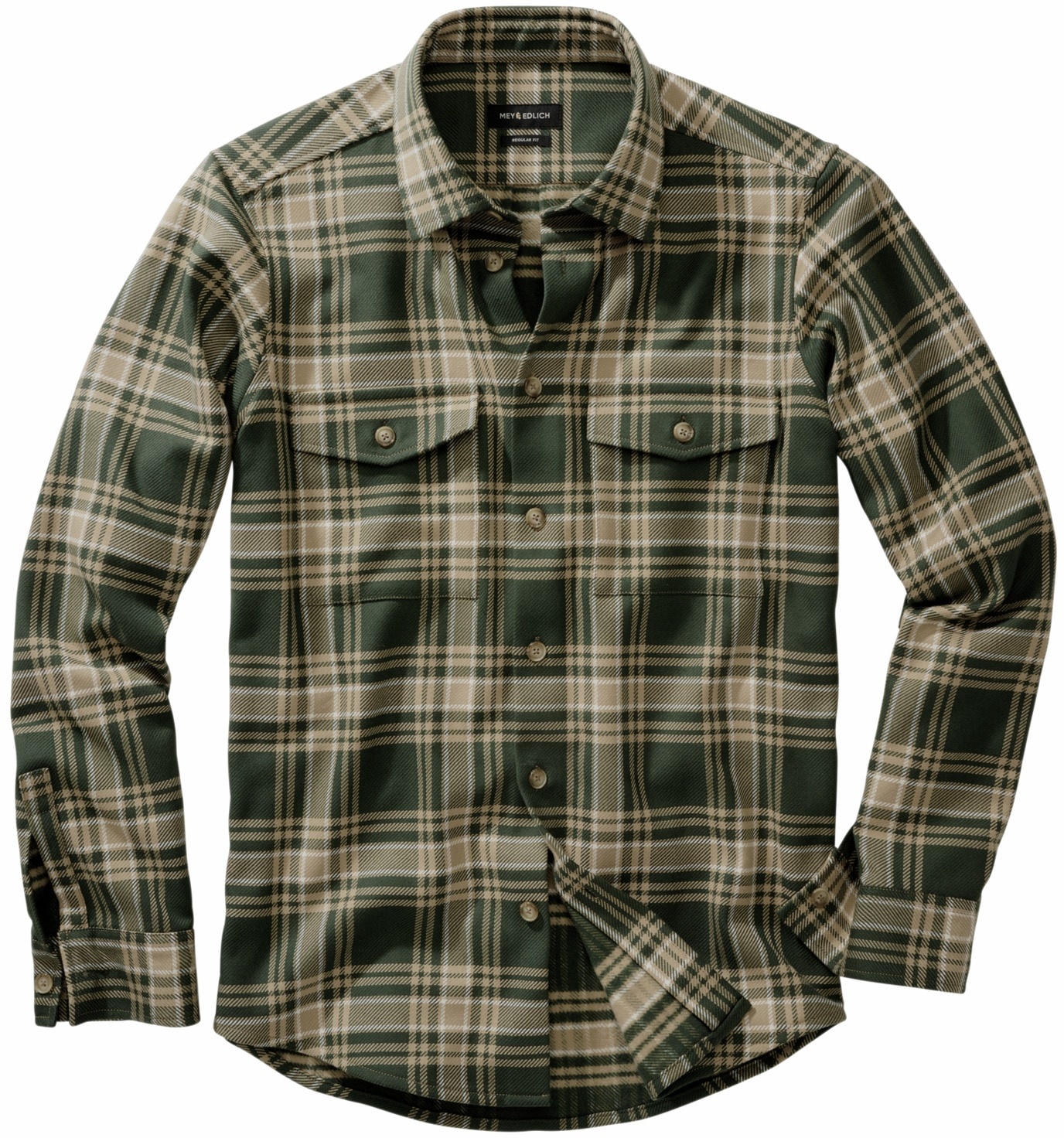 Mey & Edlich Herren Legendäres Overshirt Langarm gruen 39 - 39