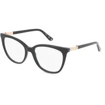 GUESS GU50197 Damen-Brille inkl. Gläser Vollrand Quadratisch Acetat-Gestell 52/17/140, schwarz