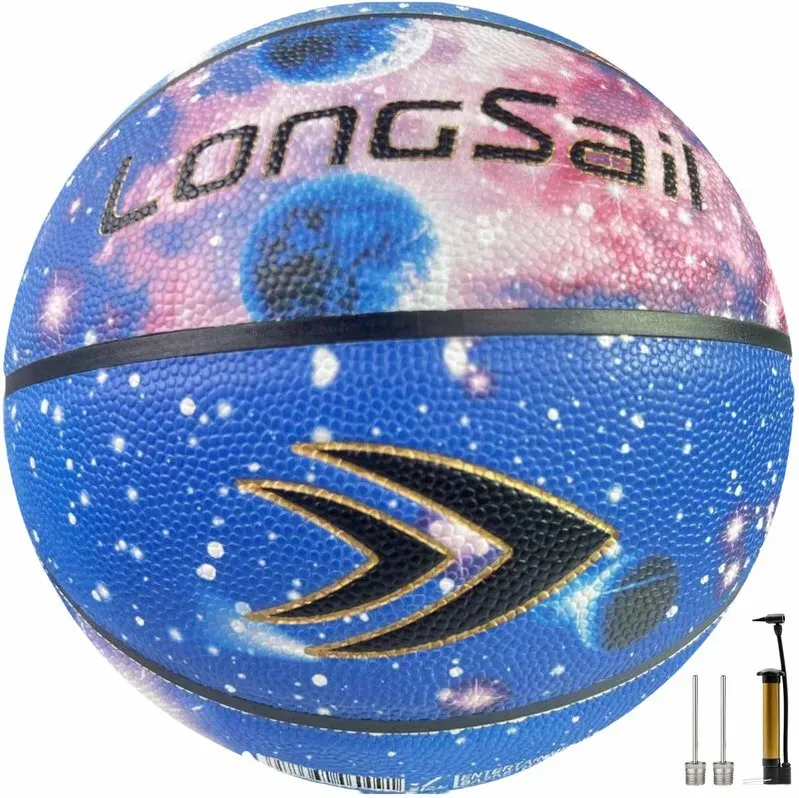 LONGSAIL Premium Basketball aus Verbundleder/Mikrofaserleder Größe 7# Himmelblau Feuchtigkeitsabsorbierendes PU