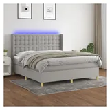 vidaXL Boxspringbett 180 x 200 cm Hellgrau