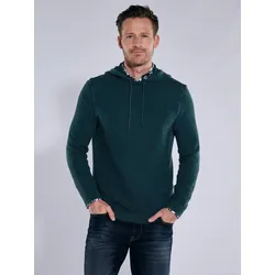 engbers Herren Pullover mit Kapuze türkis regular uni Kapuze - S