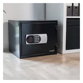 HMF 46161 Feuerfester Tresor mit Zahlenschloss, 41,2 x 35,5 x 36,3 cm,