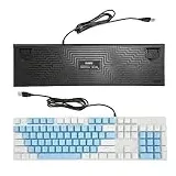 104 Tasten, Kabelgebundene USB Gaming Tastatur, Mechanische Tastatur mit Ziffernblock, Roter Schalter, 28 RGB, 8 Hintergrundbeleuchtungsfarben, Anti Ghosting, Mechanische (Blau