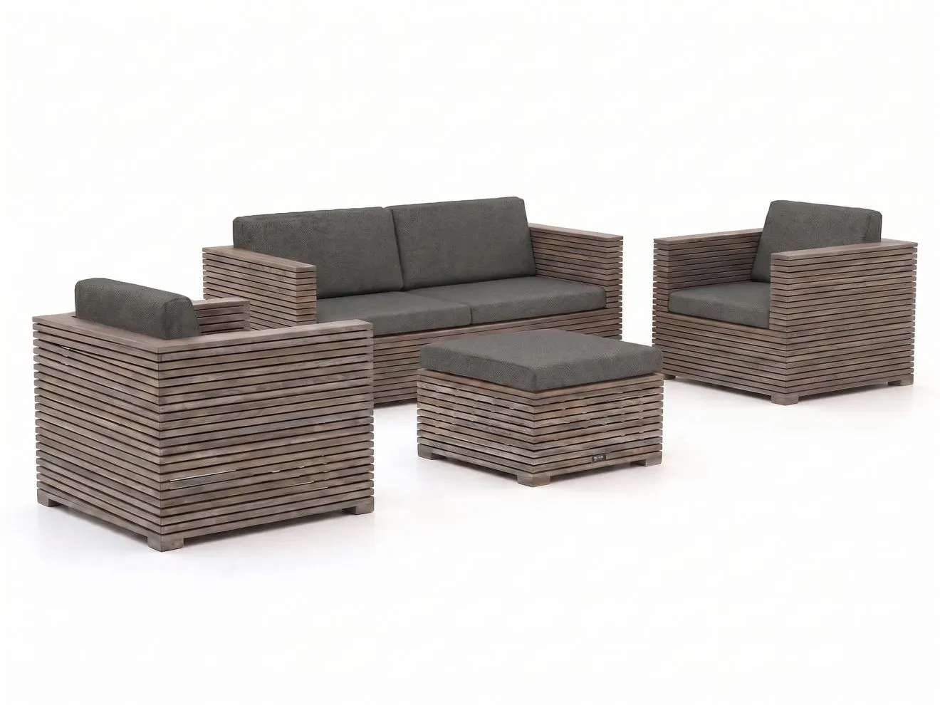 + 10 % Kassenrabatt | ROUGH-C Sessel-Sofa Lounge-Set 4-teilig